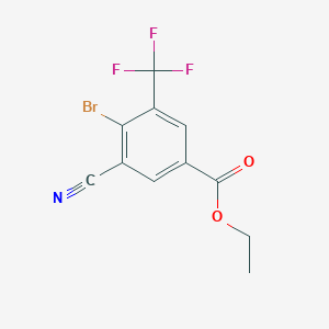 molecular formula C11H7BrF3NO2 B1415741 Ethyl 4-bromo-3-cyano-5-(trifluoromethyl)benzoate CAS No. 1806850-30-5
