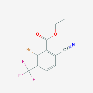 molecular formula C11H7BrF3NO2 B1415742 Ethyl 2-bromo-6-cyano-3-(trifluoromethyl)benzoate CAS No. 1807023-60-4