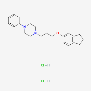 molecular formula C22H30Cl2N2O B14157435 Piperazine, 1-(3-(2,3-dihydro-1H-inden-5-yl)propyl)-4-phenyl-, dihydrochloride CAS No. 78114-61-1