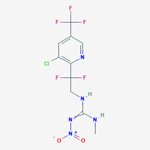 molecular formula C10H9ClF5N5O2 B1415746 N'-{2-[3-chloro-5-(trifluoromethyl)pyridin-2-yl]-2,2-difluoroethyl}-N-methyl-N''-nitroguanidine CAS No. 1823194-81-5
