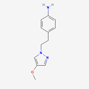 molecular formula C12H15N3O B1415751 4-[2-(4-Methoxypyrazol-1-yl)-ethyl]-phenylamine CAS No. 1871668-48-2
