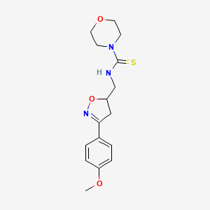 molecular formula C16H21N3O3S B14157561 N-[[3-(4-methoxyphenyl)-4,5-dihydro-1,2-oxazol-5-yl]methyl]morpholine-4-carbothioamide CAS No. 896595-52-1