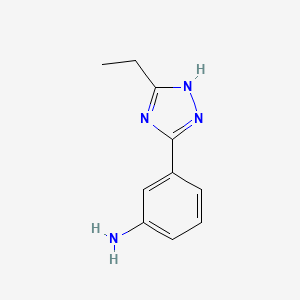 molecular formula C10H12N4 B1415763 3-(5-Ethyl-4H-1,2,4-triazol-3-YL)aniline CAS No. 915921-65-2