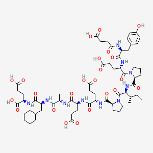 molecular formula C61H88N10O23 B14157704 Succinyl-tyrosyl-glutamyl-prolyl-isoleucyl-prolyl-glutamyl-glutamyl-alanyl-beta-cyclohexylalanyl-glutamine CAS No. 129521-72-8