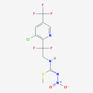 B1415772 N-{2-[3-chloro-5-(trifluoromethyl)pyridin-2-yl]-2,2-difluoroethyl}-N'-nitro(methylsulfanyl)methanimidamide CAS No. 1823194-68-8