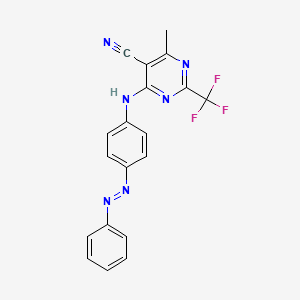 molecular formula C19H13F3N6 B14157731 4-Methyl-6-(4-phenylazo-phenylamino)-2-trifluoromethyl-pyrimidine-5-carbonitrile CAS No. 1164489-02-4