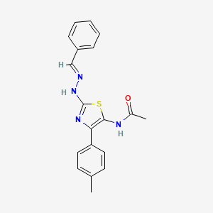 molecular formula C19H18N4OS B14157760 N-{2-[(2E)-2-benzylidenehydrazinyl]-4-(4-methylphenyl)-1,3-thiazol-5-yl}acetamide 