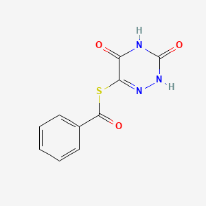 molecular formula C10H7N3O3S B14157787 S-(3,5-Dioxo-2,3,4,5-tetrahydro-1,2,4-triazin-6-yl) benzenecarbothioate CAS No. 24168-34-1