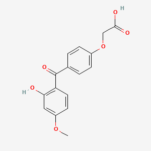 molecular formula C16H14O6 B14157860 Acetic acid, (4-(2-hydroxy-4-methoxybenzoyl)phenoxy)- CAS No. 75226-96-9
