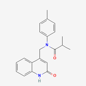 molecular formula C21H22N2O2 B14157865 2-methyl-N-(4-methylphenyl)-N-[(2-oxo-1H-quinolin-4-yl)methyl]propanamide CAS No. 847175-16-0