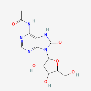 molecular formula C12H15N5O6 B14157875 N-[9-[3,4-dihydroxy-5-(hydroxymethyl)oxolan-2-yl]-8-oxo-7H-purin-6-yl]acetamide CAS No. 3868-35-7