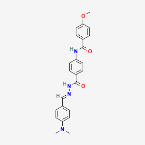 molecular formula C24H24N4O3 B14157930 N-[(E)-[4-(dimethylamino)phenyl]methylideneamino]-4-[(4-methoxybenzoyl)amino]benzamide CAS No. 100278-45-3