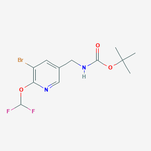 molecular formula C12H15BrF2N2O3 B1415794 Tert-butyl ((5-bromo-6-(difluoromethoxy)pyridin-3-yl)methyl)carbamate CAS No. 2231674-30-7