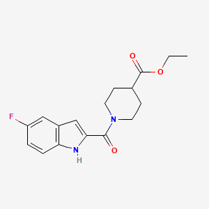 molecular formula C17H19FN2O3 B14157961 ethyl 1-(5-fluoro-1H-indole-2-carbonyl)piperidine-4-carboxylate CAS No. 904262-92-6
