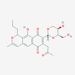 molecular formula C25H28O9 B141580 Naphthopyranomycin CAS No. 142450-08-6