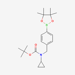 molecular formula C21H32BNO4 B1415800 Cyclopropyl-[4-(4,4,5,5-tetramethyl-[1,3,2]dioxaborolan-2-yl)-benzyl]-carbamic acid tert-butyl ester CAS No. 1054484-83-1