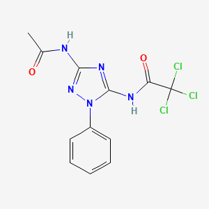 molecular formula C12H10Cl3N5O2 B14158057 N-(5-acetamido-2-phenyl-1,2,4-triazol-3-yl)-2,2,2-trichloroacetamide CAS No. 385424-28-2