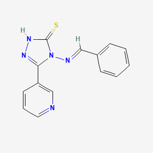 molecular formula C14H11N5S B14158065 4-(benzalamino)-3-(3-pyridyl)-1H-1,2,4-triazole-5-thione 