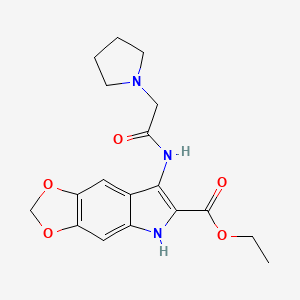 molecular formula C18H21N3O5 B14158067 ethyl 7-[(2-pyrrolidin-1-ylacetyl)amino]-5H-[1,3]dioxolo[4,5-f]indole-6-carboxylate CAS No. 799826-41-8