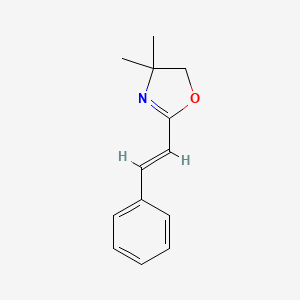 molecular formula C13H15NO B14158070 Oxazole, 4,5-dihydro-4,4-dimethyl-2-(2-phenylethenyl)- CAS No. 61025-23-8