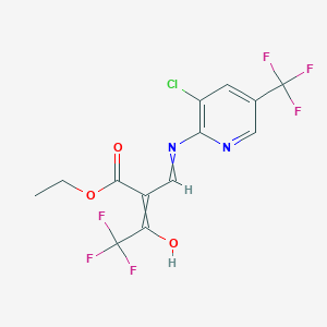 B1415808 Ethyl 2-({[3-chloro-5-(trifluoromethyl)pyridin-2-yl]amino}methylidene)-4,4,4-trifluoro-3-oxobutanoate CAS No. 1823194-75-7