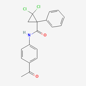molecular formula C18H15Cl2NO2 B14158122 N-(4-acetylphenyl)-2,2-dichloro-1-phenylcyclopropane-1-carboxamide CAS No. 796878-36-9