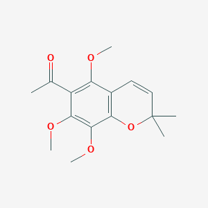 molecular formula C16H20O5 B14158129 Ethanone, 1-(5,7,8-trimethoxy-2,2-dimethyl-2H-1-benzopyran-6-yl)- CAS No. 482-07-5