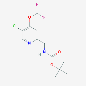 molecular formula C12H15ClF2N2O3 B1415813 Tert-butyl ((5-chloro-4-(difluoromethoxy)pyridin-2-yl)methyl)carbamate CAS No. 2231675-32-2