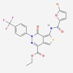 molecular formula C21H13BrF3N3O5S B14158148 Ethyl 5-[(5-bromofuran-2-carbonyl)amino]-4-oxo-3-[4-(trifluoromethyl)phenyl]-3,4-dihydrothieno[3,4-d]pyridazine-1-carboxylate CAS No. 6258-11-3