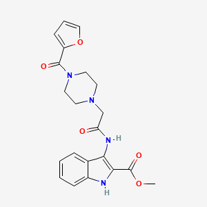 molecular formula C21H22N4O5 B14158221 methyl 3-({[4-(furan-2-ylcarbonyl)piperazin-1-yl]acetyl}amino)-1H-indole-2-carboxylate CAS No. 405281-26-7