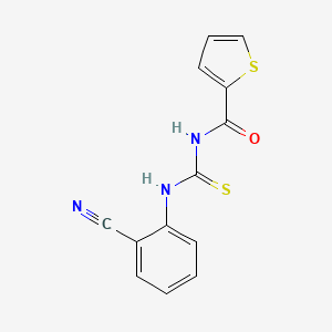 molecular formula C13H9N3OS2 B14158368 N-[(2-cyanophenyl)carbamothioyl]thiophene-2-carboxamide CAS No. 642956-65-8