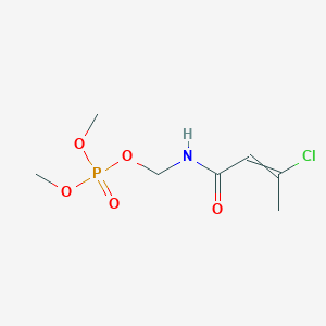 molecular formula C7H13ClNO5P B14158427 Phosphoric acid, 2-chloro-1-methyl-3-(methylamino)-3-oxo-1-propenyl dimethyl ester CAS No. 34491-04-8