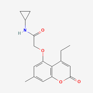 molecular formula C17H19NO4 B14158524 N-cyclopropyl-2-(4-ethyl-7-methyl-2-oxochromen-5-yl)oxyacetamide CAS No. 902035-46-5