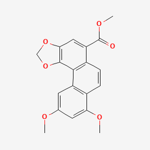 molecular formula C19H16O6 B14158541 Naphtho(2,1-g)(1,3)benzodioxole-5-carboxylic acid, 8,10-dimethoxy-, methyl ester CAS No. 64543-60-8