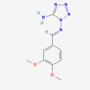 molecular formula C10H12N6O2 B14158560 N~1~-[(E)-(3,4-dimethoxyphenyl)methylidene]-1H-tetrazole-1,5-diamine 