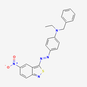 molecular formula C22H19N5O2S B14158600 N-Ethyl-N-[4-[2-(5-nitro-2,1-benzisothiazol-3-yl)diazenyl]phenyl]benzenemethanamine CAS No. 186450-73-7