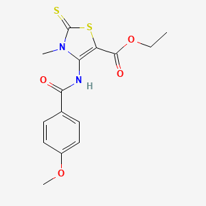 molecular formula C15H16N2O4S2 B14158607 Ethyl 4-[(4-methoxybenzoyl)amino]-3-methyl-2-sulfanylidene-1,3-thiazole-5-carboxylate CAS No. 489397-50-4