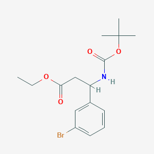molecular formula C16H22BrNO4 B1415885 Ethyl 3-(3-bromophenyl)-3-[(tert-butoxycarbonyl)amino]propanoate CAS No. 2232877-41-5
