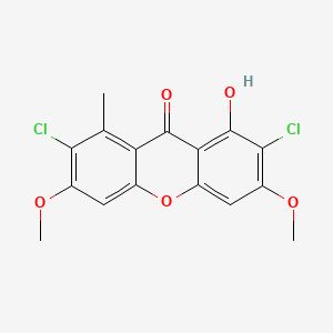 molecular formula C16H12Cl2O5 B14158921 Xanthen-9-one, 2,7-dichloro-1-hydroxy-3,6-dimethoxy-8-methyl- CAS No. 22346-58-3