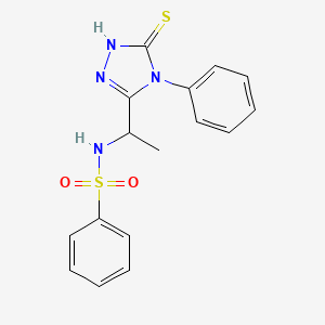 molecular formula C16H16N4O2S2 B14158956 N-[1-(4-phenyl-5-sulfanylidene-1H-1,2,4-triazol-3-yl)ethyl]benzenesulfonamide CAS No. 372085-11-5