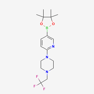 1-[5-(4,4,5,5-Tetramethyl-[1,3,2]dioxaborolan-2-yl)-pyridin-2-yl]-4-(2,2,2-trifluoroethyl)-piperazine