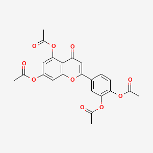 molecular formula C23H18O10 B14159073 4H-1-Benzopyran-4-one, 5,7-bis(acetyloxy)-2-(3,4-bis(acetyloxy)phenyl)- CAS No. 1061-93-4