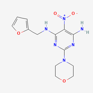 molecular formula C13H16N6O4 B14159166 N~4~-[(Furan-2-yl)methyl]-2-(morpholin-4-yl)-5-nitropyrimidine-4,6-diamine CAS No. 5279-01-6