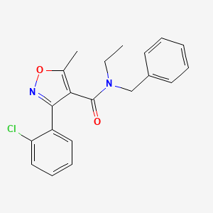 molecular formula C20H19ClN2O2 B14159252 N-benzyl-3-(2-chlorophenyl)-N-ethyl-5-methyl-1,2-oxazole-4-carboxamide CAS No. 349130-80-9