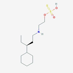 molecular formula C13H27NO3S2 B14159305 S-2-((3-Cyclohexylpentyl)amino)ethyl thiosulfate CAS No. 21226-92-6