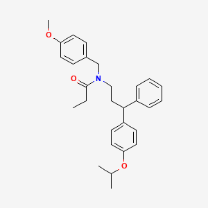molecular formula C29H35NO3 B14159328 N-(4-methoxybenzyl)-N-{3-phenyl-3-[4-(propan-2-yloxy)phenyl]propyl}propanamide CAS No. 384364-08-3