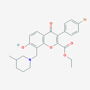 molecular formula C25H26BrNO5 B14159358 ethyl 3-(4-bromophenyl)-7-hydroxy-8-[(3-methylpiperidin-1-yl)methyl]-4-oxo-4H-chromene-2-carboxylate CAS No. 610759-55-2