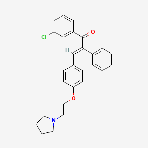 molecular formula C27H26ClNO2 B14159373 Acrylophenone, 3'-chloro-2,3-diphenyl-4'-(2-(1-pyrrolidinyl)ethoxy)- CAS No. 24845-22-5