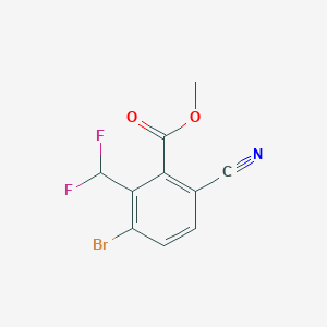 molecular formula C10H6BrF2NO2 B1415941 Methyl 3-bromo-6-cyano-2-(difluoromethyl)benzoate CAS No. 1807116-47-7