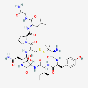 molecular formula C44H69N11O12S2 B14159477 Oxytocin, penicillamyl(1)-thr(4)- CAS No. 78578-24-2